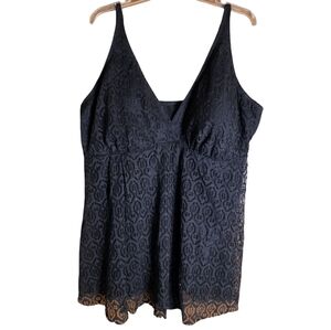 Swimsuits For All Black Lace One Piece Swimsuit Size 32 Plus